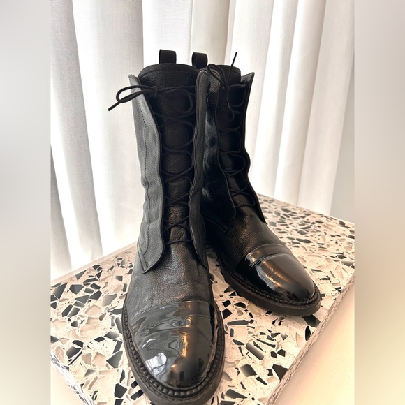 Black Lace Up Boots - Picture 2 of 9